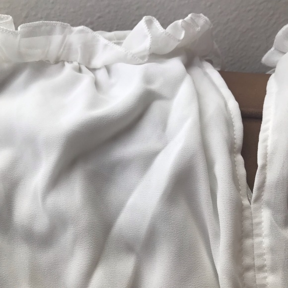 White Short Chiffon Romper - Picture 6 of 8